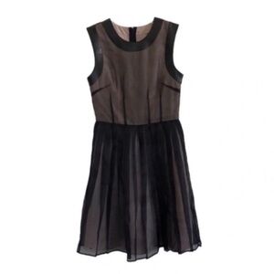 Nha Khanh Black Nude Chiffon Mini Dress
